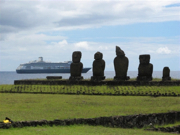 Moai and our ship