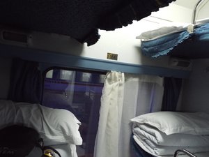 Our bunks on the sleeper train