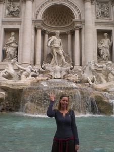 Chucking my coins into the Trevi Fountain
