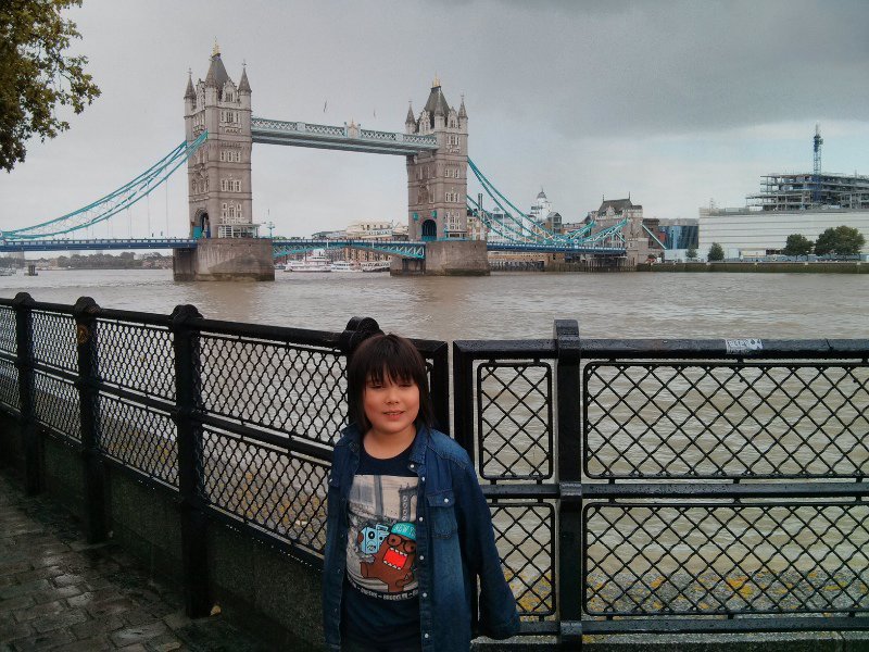 Tower Bridge behind me. 