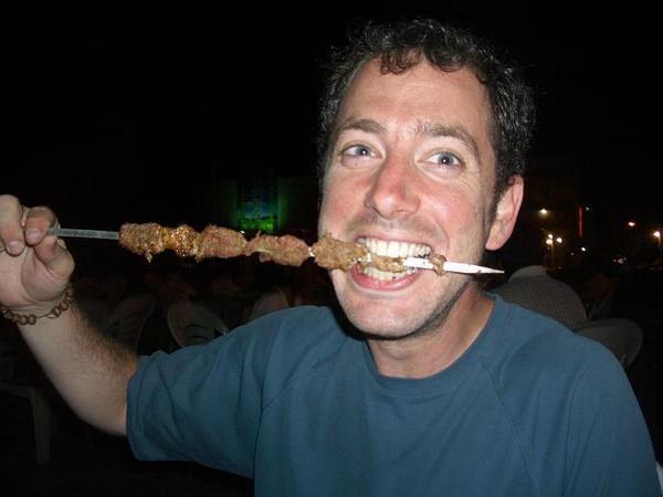 Eating shis-kebab