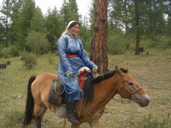 Local women also ride horses