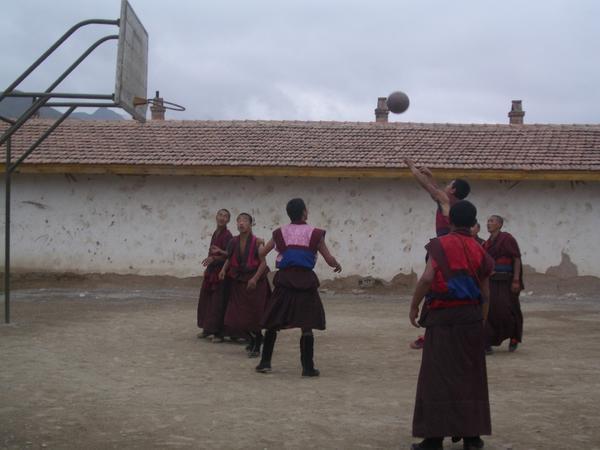 Monks play ball