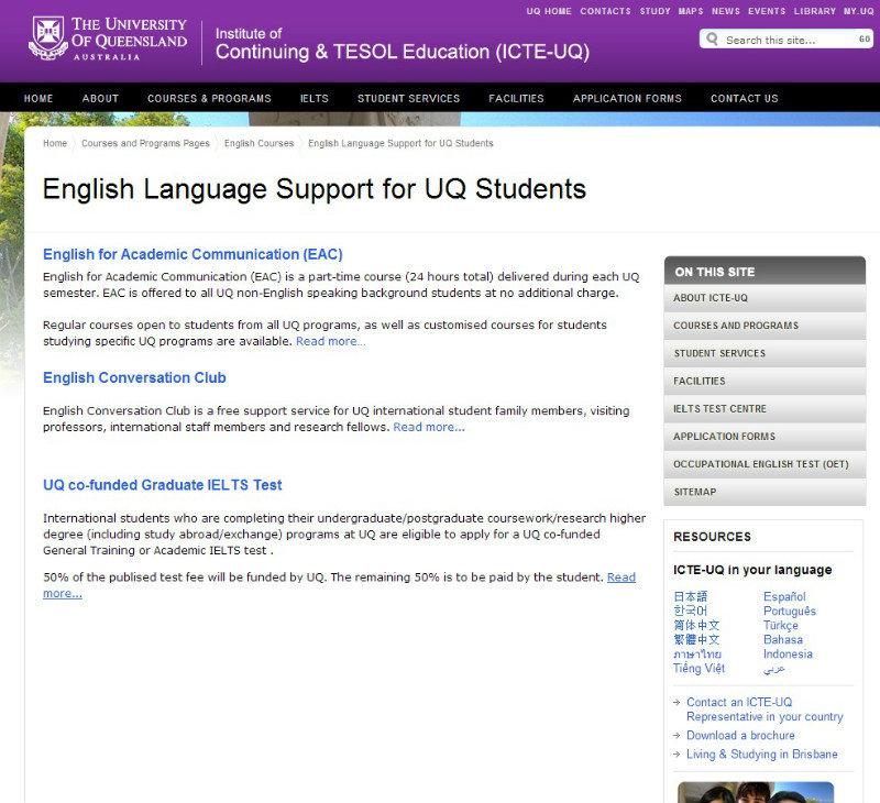 Zdarma kurzy anglictiny pro studenty UQ