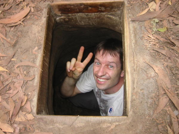 David in a sniper hole.