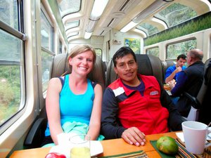 Melissa and Marcelino on the train