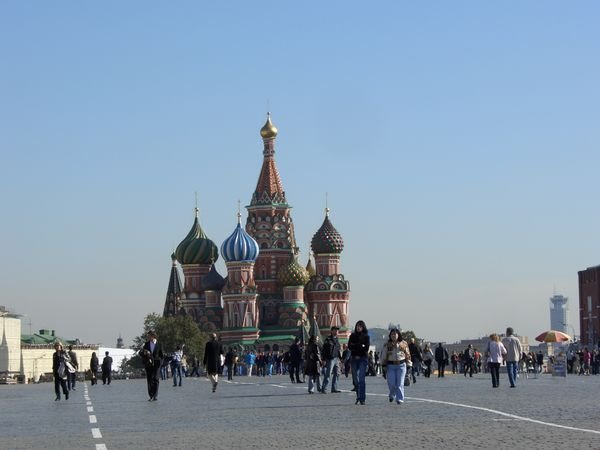 RED SQUARE AND ST BASILS CATHEDRAL, MOSCOW