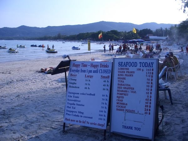 DRINKS AND FOOD MENU, CHAWENG BEACH STYLE