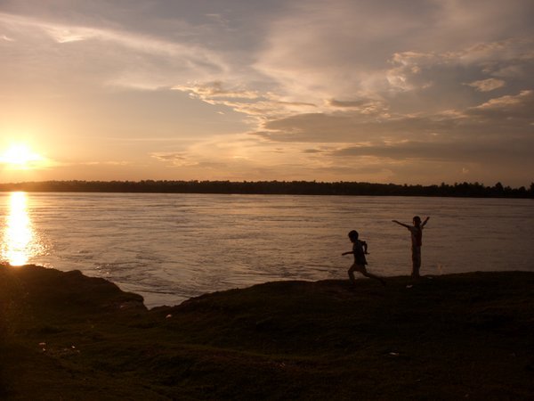 SUNSET NEAR STUNG TRENG, CAMBODIA