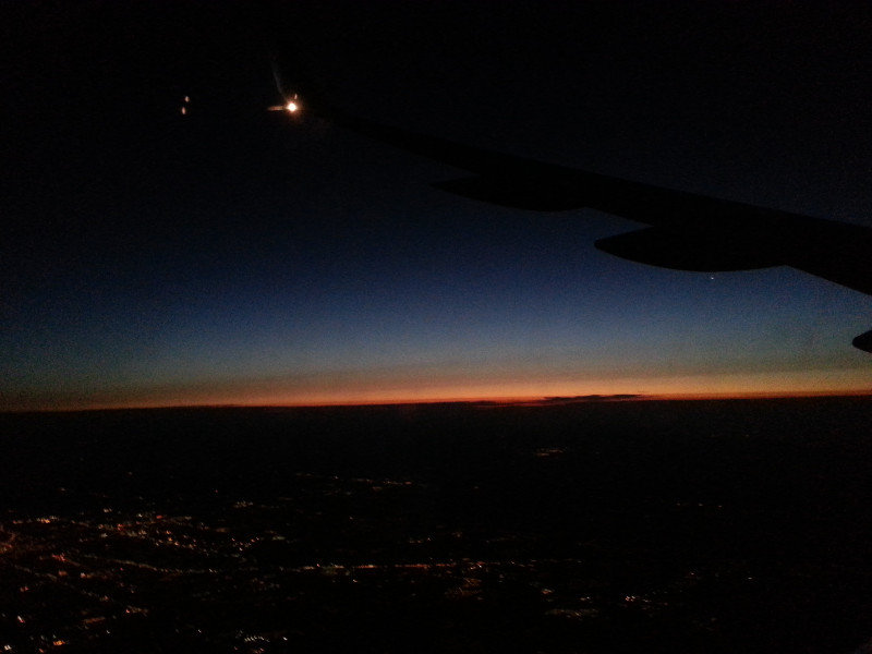 Sunrise from airplane