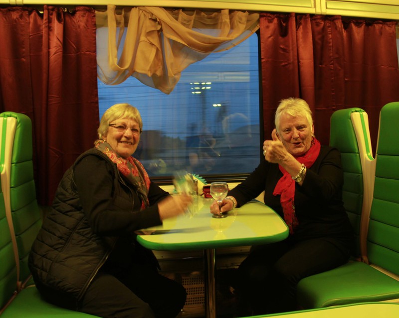 The dining car in the first train - Moscow to Irkutsk 