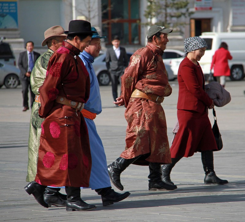 One of the many Mongolian group in national costume attending a wedding in UB