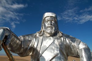 View of Genghis Khan from the horse's head
