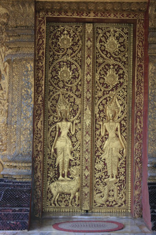 Cool temple doors with gold leaf I think!