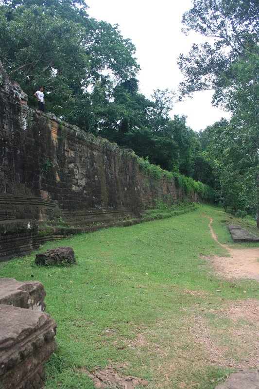 Wall around the ancient city of Angkor Thom