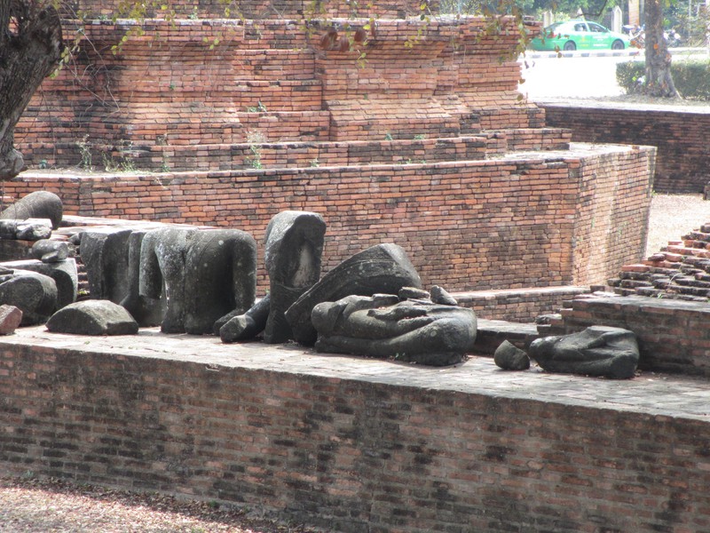 Buddha body parts laid out