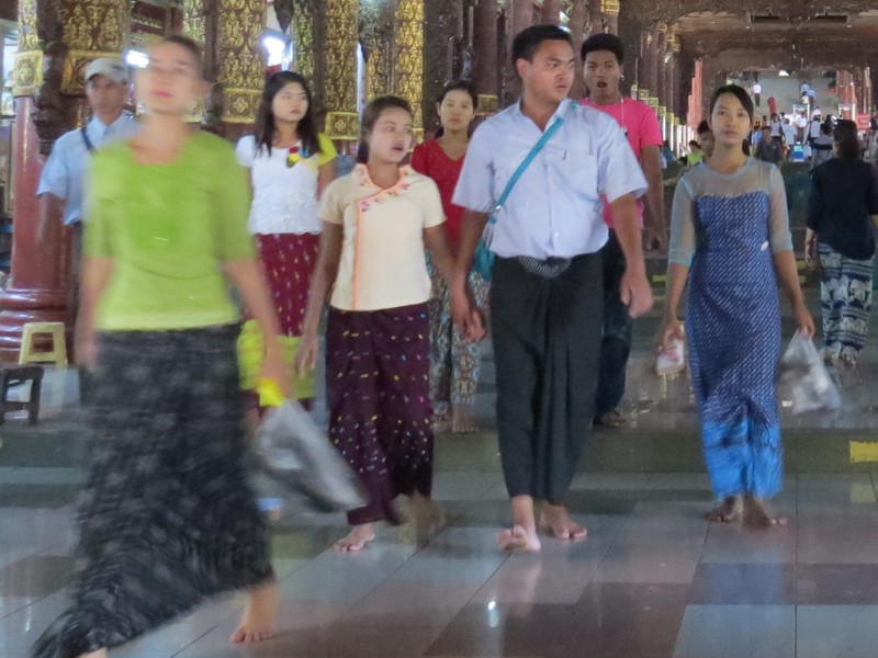 In the walkway towards the Shwedagon temple