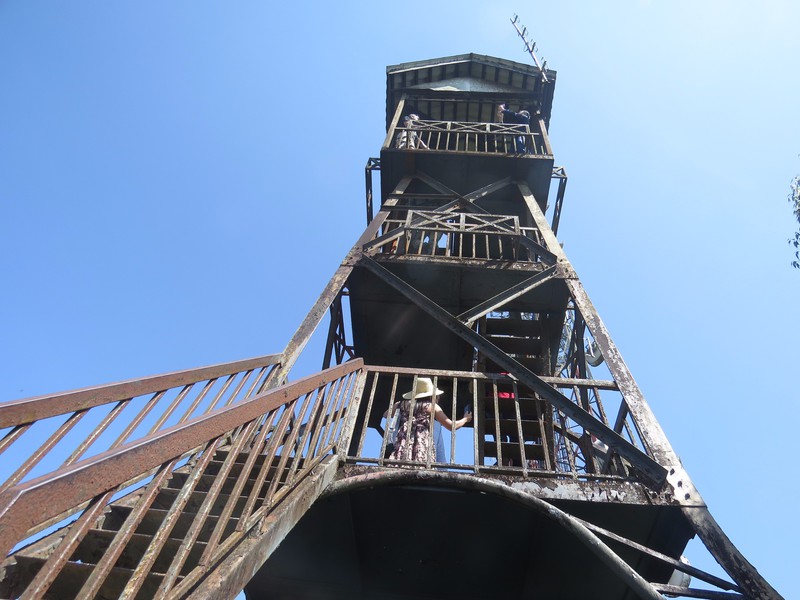 Looking up at the viewing tower