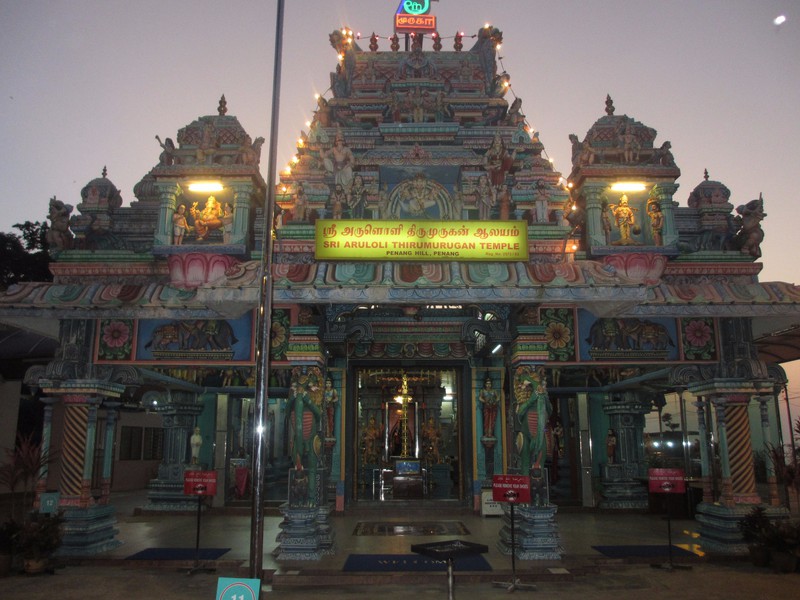 Colourful Hindu temple at the top of Penang hill