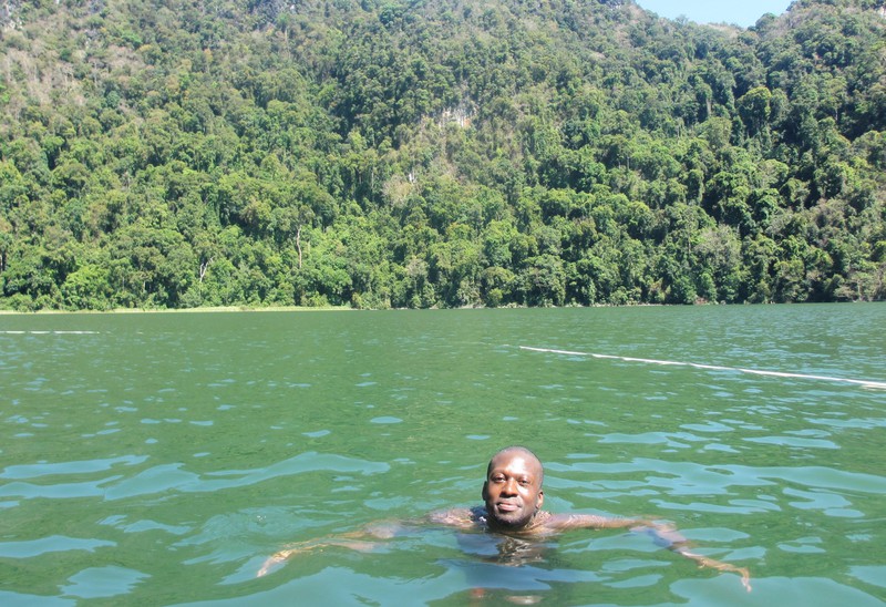 Swimming in the fresh water lake