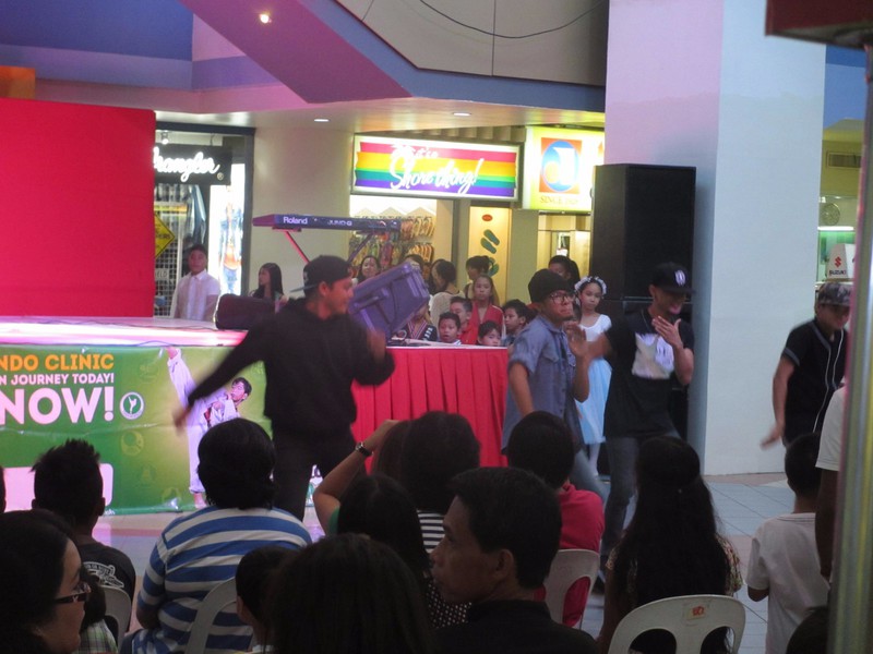 A street dance showcase in the local mall
