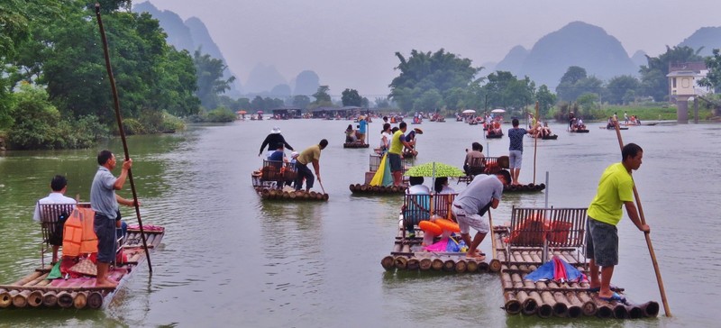 Bamboo rafts on the Li river.