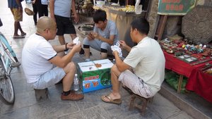 Locals playing cards