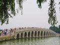 Crowded bridge at the summer palace
