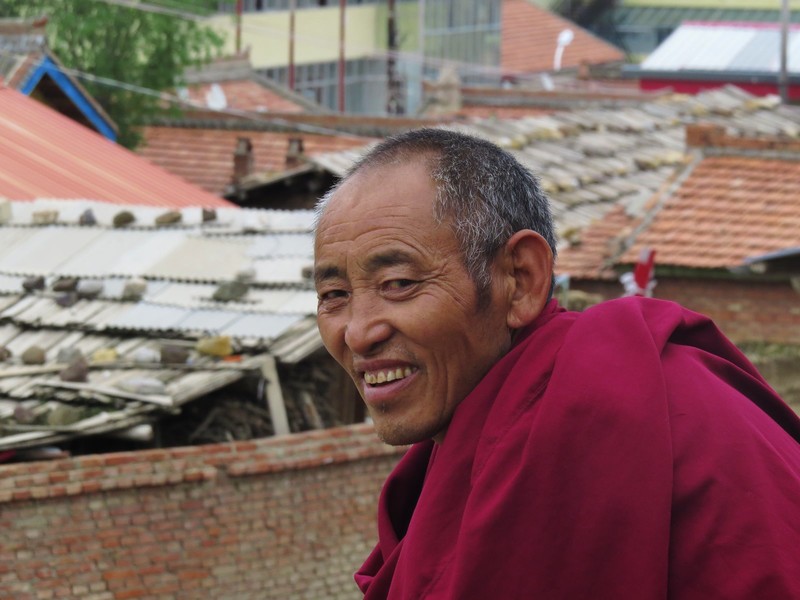 Friendly monk smiling our way