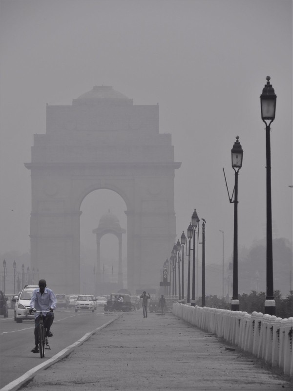 India on a hazy morning