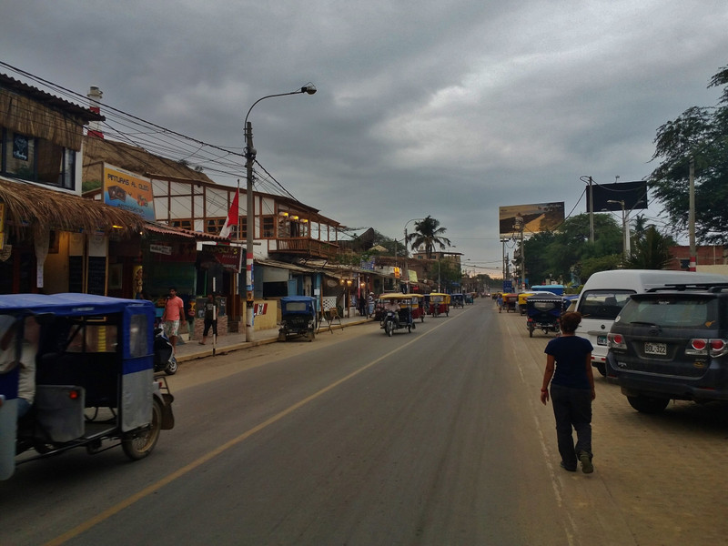 Strolling the main road in Mancora