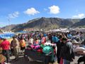 Market with mountain views