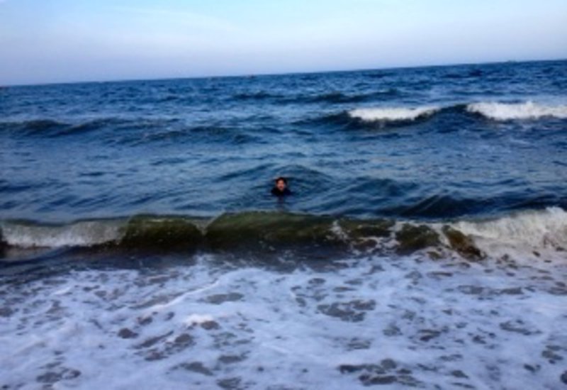 Malek floating out to sea