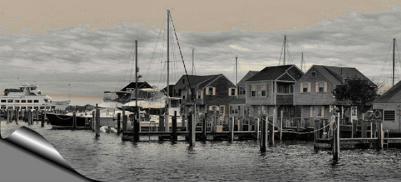Nantucket harbour.  The town bears the same name as the island.