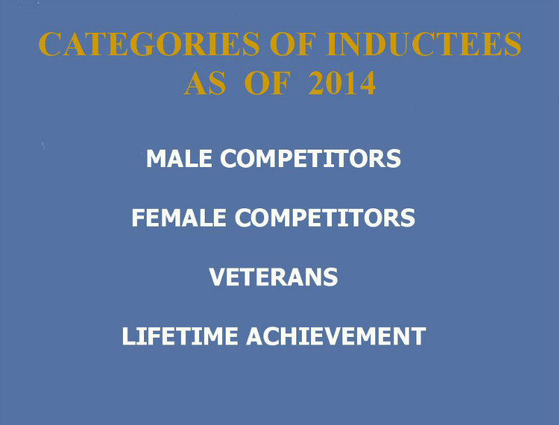 There are four categories of inductees.