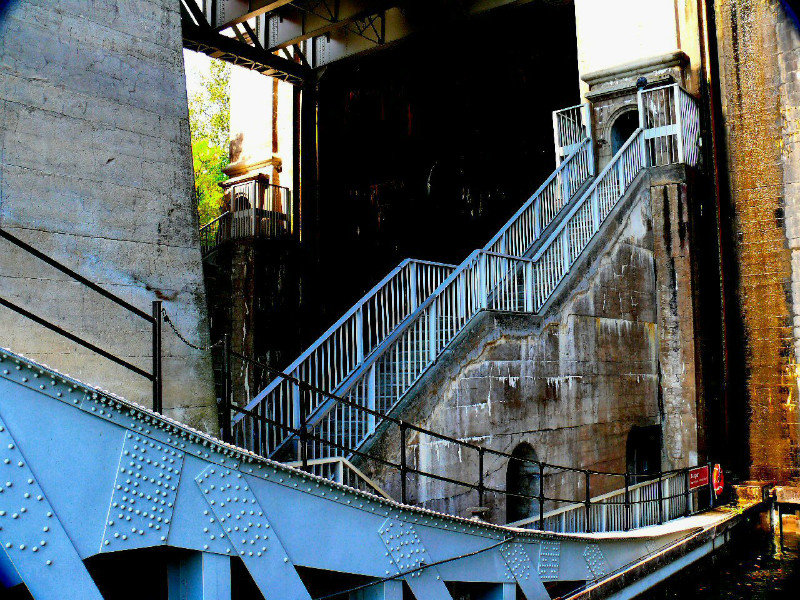 stairs to the control tower and maintenance rooms
