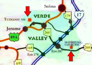 their location in Verde Valley