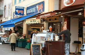 small butcher shop and market, rue de la Republique