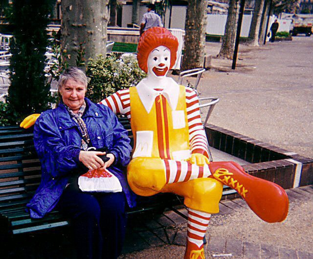 Myrtle with Ronald right outside the Festival Theatre