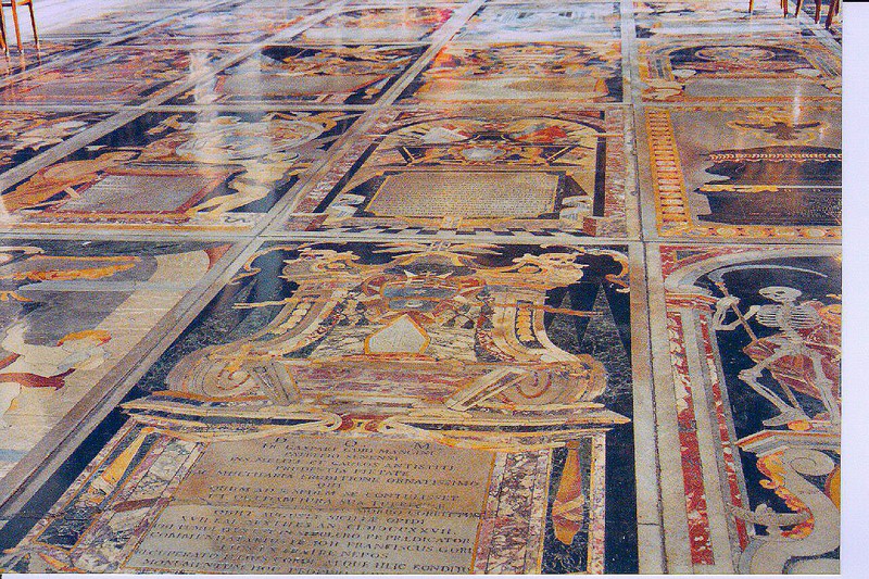 Knights' tombs below the marble floor