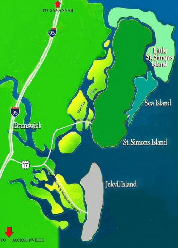Saint Simons is the largest of the ''Golden Isles'' half-way down Georgia's coast.