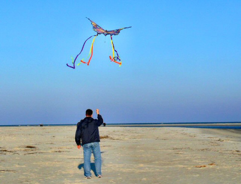 The wind was always right for flying colourful kites.