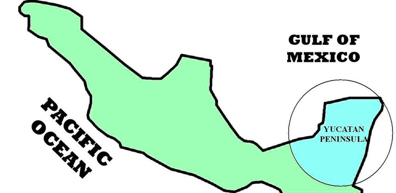 location of Mexico's Yucatan Peninsula