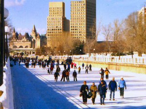 Off we go, skating on the world's largest (4.8 mi) skateway, the Rideau Canal.