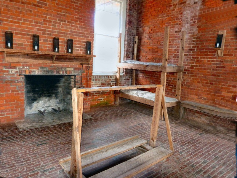 Duty guards' accommodations at least had the luxury of a fireplace.