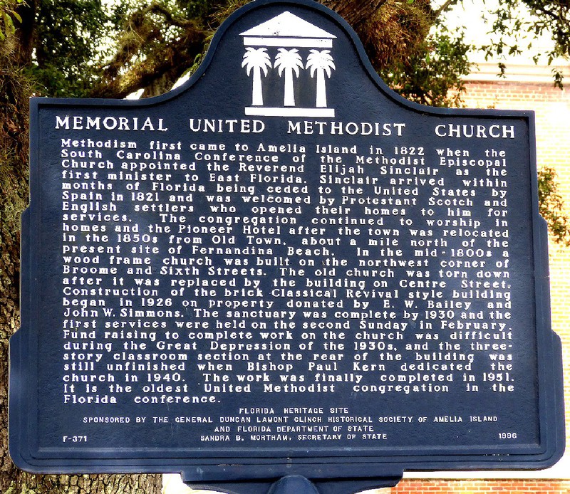 United Methodist Church plaque