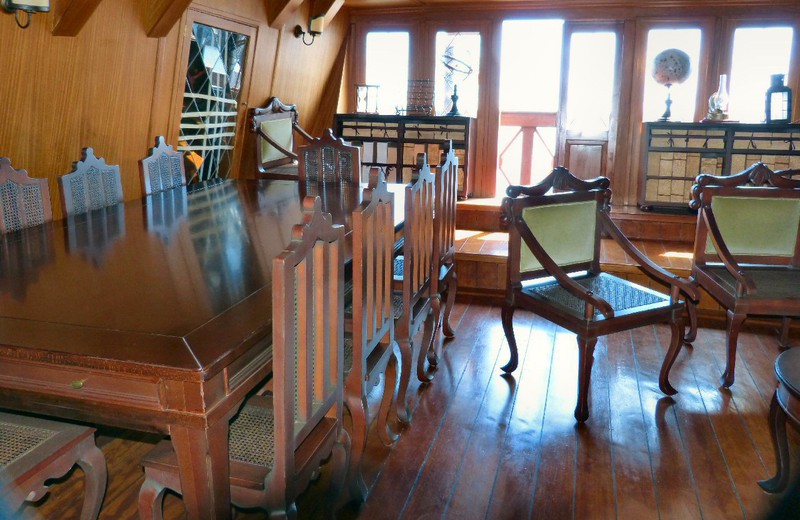 Officers' Mess furnishings are replicas of those likely provided in the San Pelayo.