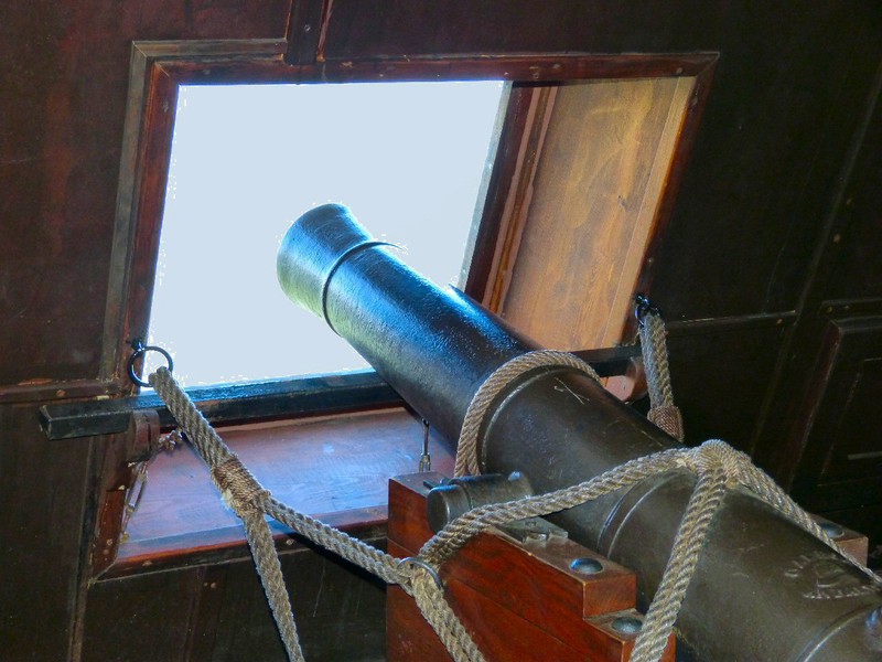 closeup of authentic iron cannon