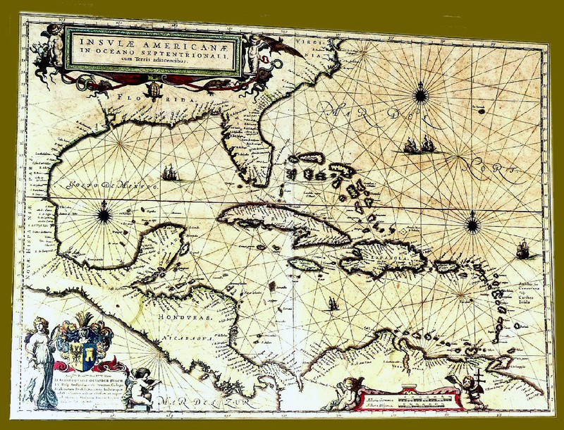 1640 map including Gulf of Mexico