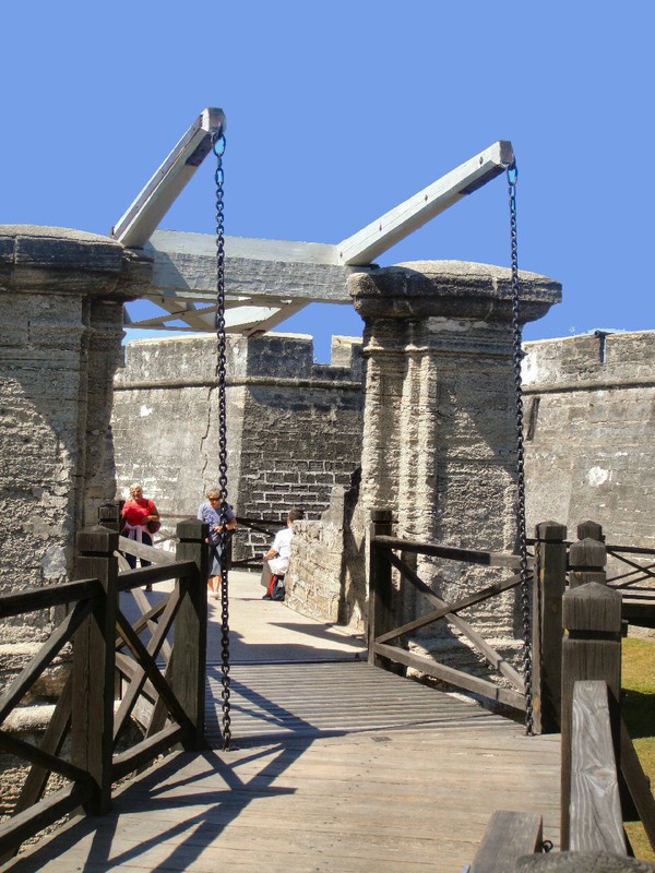 The ''sally port'' offered entry or exit over the moat.